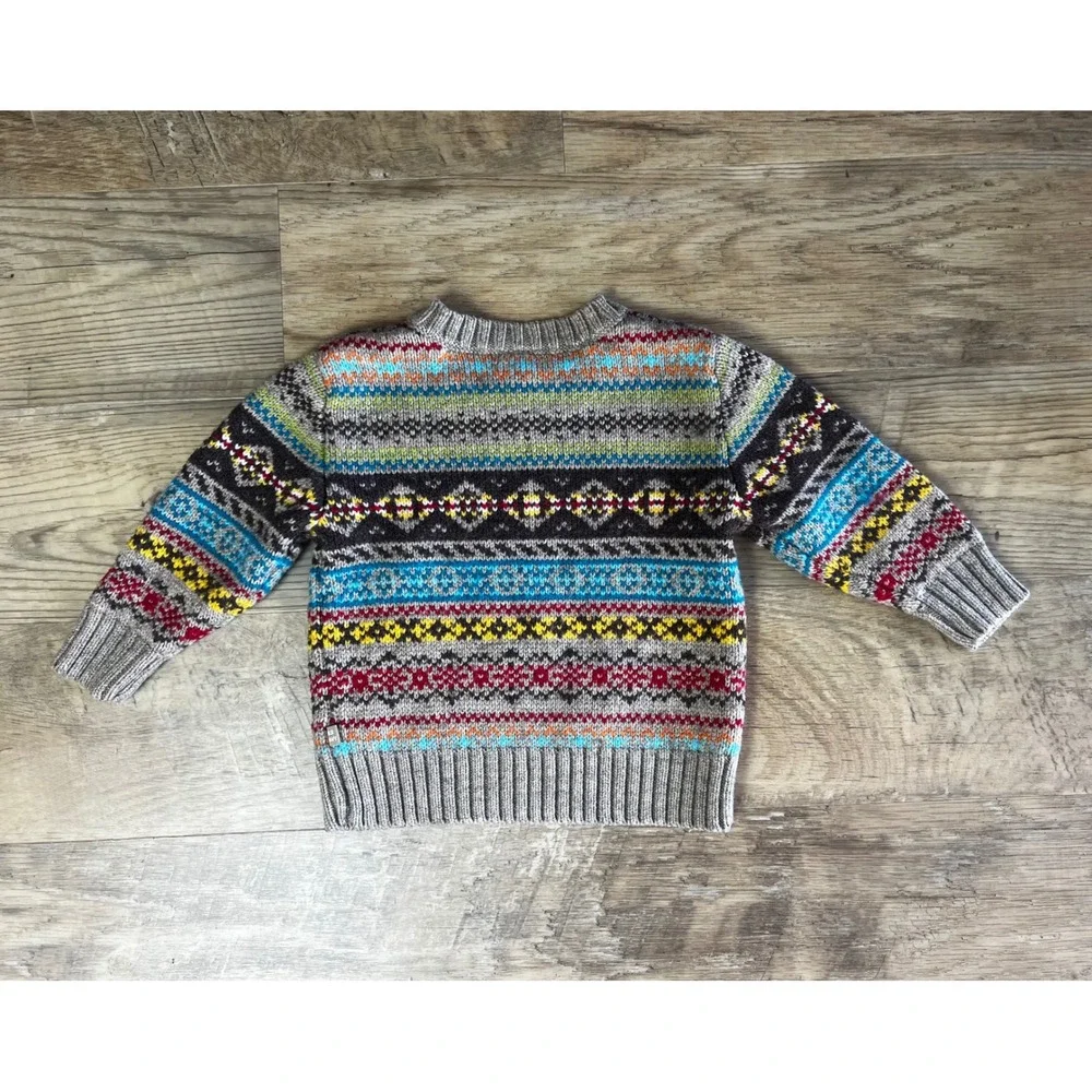 Vintage‎ Old Navy Boys Fair Isle Sweater Size 12-18 months Fisherman Sweater